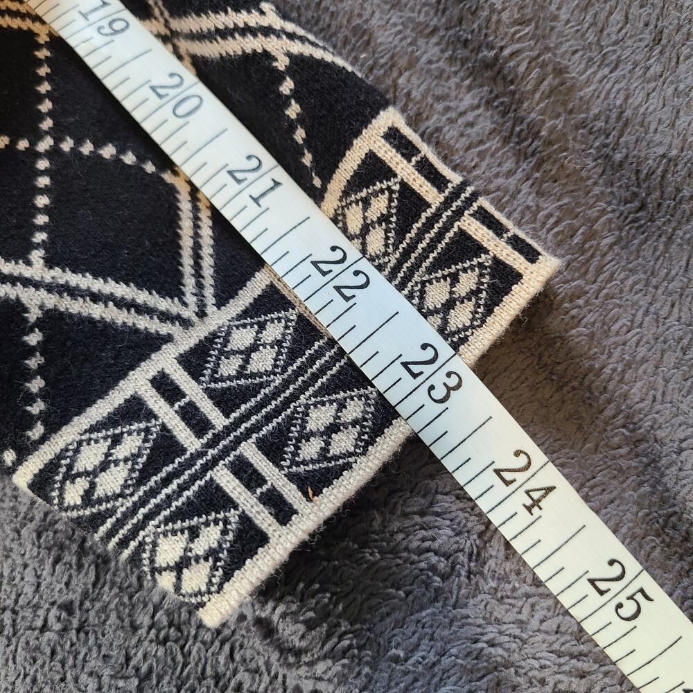 Susan Graver Cardigan Womens 2X Black White Diamond Geometric Knit Monochrome - Picture 11 of 11